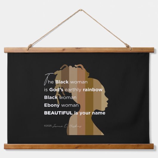 Wood Topped Wall Tapestry Hangend Wandkleed (Voorkant)