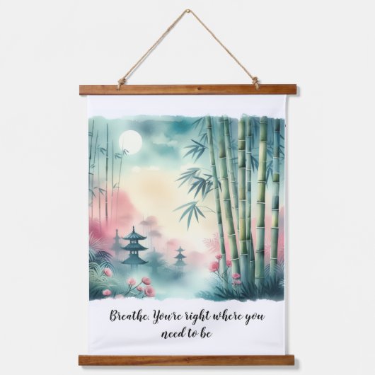Wood Topped Wall Tapestry Zen Hangend Wandkleed (Voorkant)