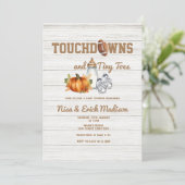 Wood Touchdown Tiny Toes Autumn Boy Baby shower Kaart (Staand voorkant)