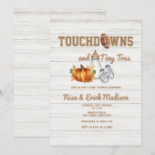 Wood Touchdown Tiny Toes Autumn Boy Baby shower Kaart (Voorkant / Achterkant)