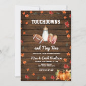 Wood Touchdown Tiny Toes Football Koppels Douche Kaart (Voorkant)