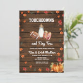 Wood Touchdown Tiny Toes Football Koppels Douche Kaart (Staand voorkant)