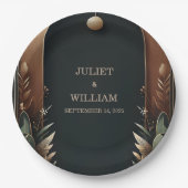 Wood Tree Forest rustieke schuur Boerderij boog br Papieren Bordje (Voorkant)