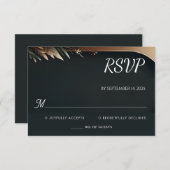 Wood Tree Forest rustieke schuur Boerderij boog br RSVP Kaartje (Voorkant / Achterkant)