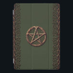 Wood Twig Pentacle Olive Green Wiccan iPad Pro Cover<br><div class="desc">multomap</div>