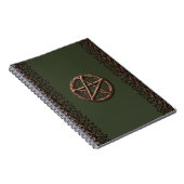 Wood Twig Pentacle Olive Green Wiccan Notitieboek (Rechterzijde)