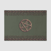 Wood Twig Pentacle Olive Green Wiccan Tissuepapier (Voorkant)