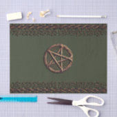 Wood Twig Pentacle Olive Green Wiccan Tissuepapier (Craft)