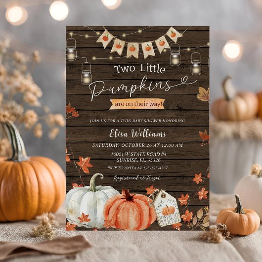 Wood Two Little Pumpkins zijn onderweg Kaart