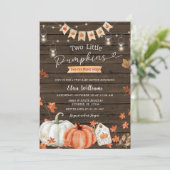 Wood Two Little Pumpkins zijn onderweg Kaart (Staand voorkant)