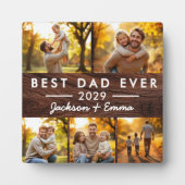 Wood Vaderdag Beste vader ooit 5 Fotocollage Fotoplaat (Voorkant)