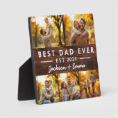 Wood Vaderdag beste vader ooit fotocollage Fotoplaat (Voorkant)