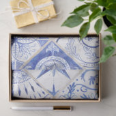 Wood van vuurhuis Muted Blue Diamond Tile Wood Dec Tissuepapier (Geschenk)