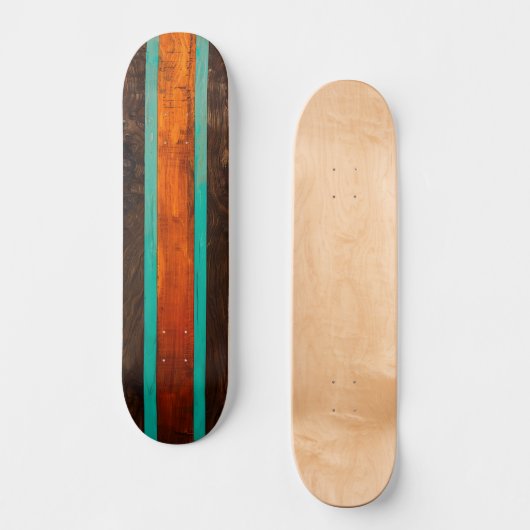 Wood vintage design skateboard (Voorkant)