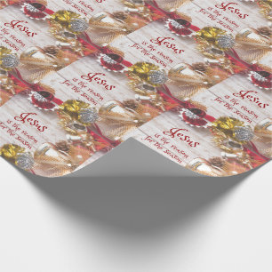  Wood w / Jesus reden seizoen Kerstmis Cadeaupapier