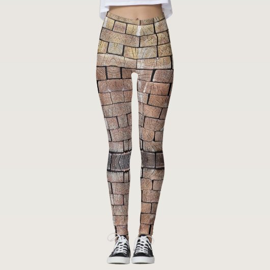 Wood Wall - Power Yoga Leggings (Voorkant)