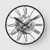 Wood Warbler British Bird Illustration  Ronde Klok (Voorkant)