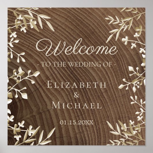 Wood Welcome Wedding Poster (Voorkant)