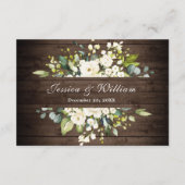 Wood White Rose Bloemenlantaarn Bruiloft Details Informatiekaartje (Achterkant)