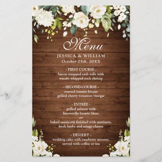 Wood & White Rose Rustic (Voorkant)