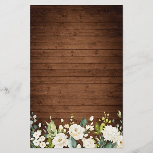 Wood & White Rose Rustic (Achterkant)