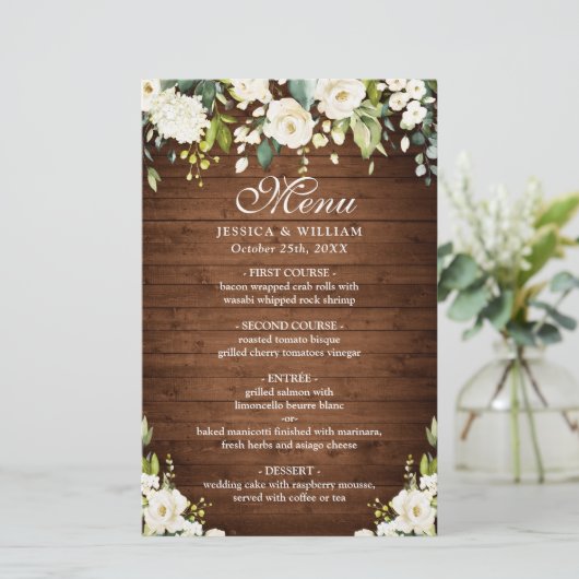 Wood & White Rose Rustic (Staand voorkant)