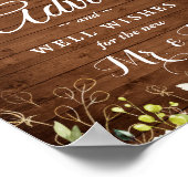 Wood & White Roses Advice and Well Wish Sign Poster (Hoek)