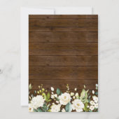 Wood & White Roses Floral I Do BBQ Vrijgezellenfee Kaart (Achterkant)