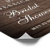 Wood & White Roses Greenery Vrijgezellenfeest Welk Poster (Hoek)