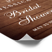 Wood & White Roses Greenery Vrijgezellenfeest Welk Poster (Hoek)