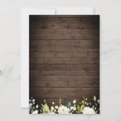 Wood White Roses Lantaarn Rustieke Waterverf bruil Kaart (Achterkant)