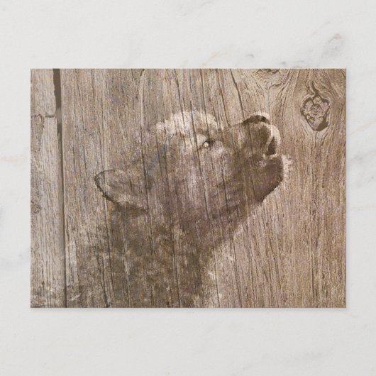 Wood Wolf Pup Art Briefkaart (Voorkant)