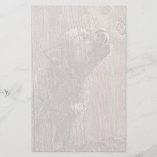 Wood Wolf Pup Art Briefpapier