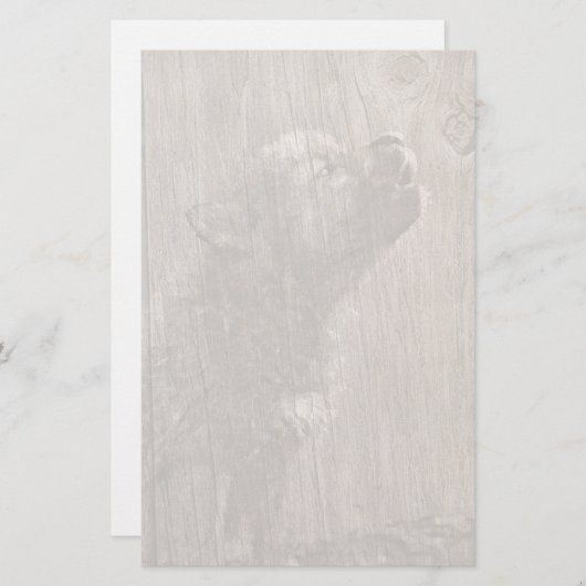 Wood Wolf Pup Art Briefpapier (Voorkant / Achterkant)