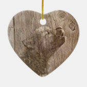 Wood Wolf Pup Keramisch Ornament (Achterkant)