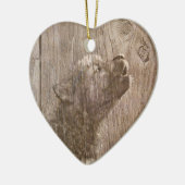 Wood Wolf Pup Keramisch Ornament (Links)