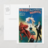 Wood ~ Woodita Magicien  Magic Act Briefkaart (Voorkant / Achterkant)