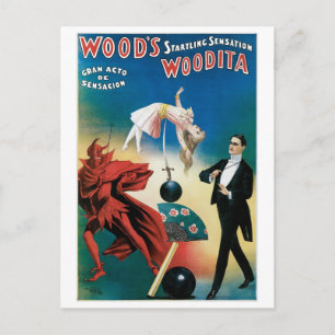 Wood ~ Woodita Magicien  Magic Act Briefkaart