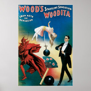 Wood ~ Woodita Magicien  Magic Act Poster