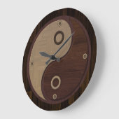 Wood Yin Yang Wall Clock Grote Klok (Hoek)