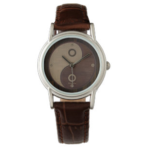 Wood Yin Yang Watch Horloge