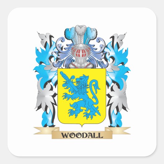 Woodall Wapenschild - Family Crest Vierkante Sticker (Voorkant)