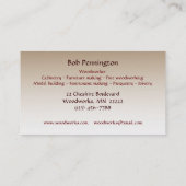 Woodarbeider Visitekaartje (Achterkant)