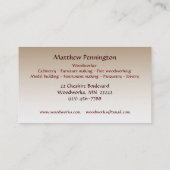 Woodarbeider Visitekaartje (Achterkant)