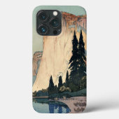 Woodblock Art El Capitan Yosemite Park Case-Mate iPhone Case (Achterkant)