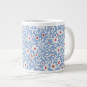 Woodblock bloemenpatroon grote koffiekop (Voorkant rechts)