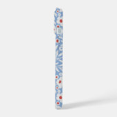 Woodblock bloemenpatroon iPhone 15 case (Linkerkant)