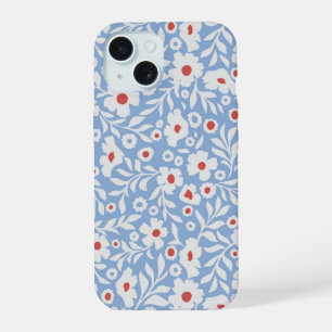 Woodblock bloemenpatroon iPhone 15 case