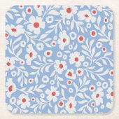 Woodblock bloemenpatroon kartonnen onderzetters (Voorkant)