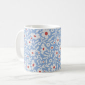 Woodblock bloemenpatroon koffiemok (Voorkant links)